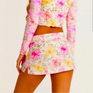 New LoveShackFancy x Hurley Hisbiscus Boardie Skirt NWT Small